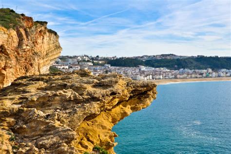 Cliff in Nazare, Portugal stock image. Image of nature - 43058271