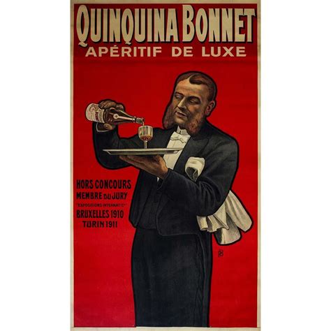 Unknown 1911 Quinquina Bonnet Original Aperitif Poster By PB French