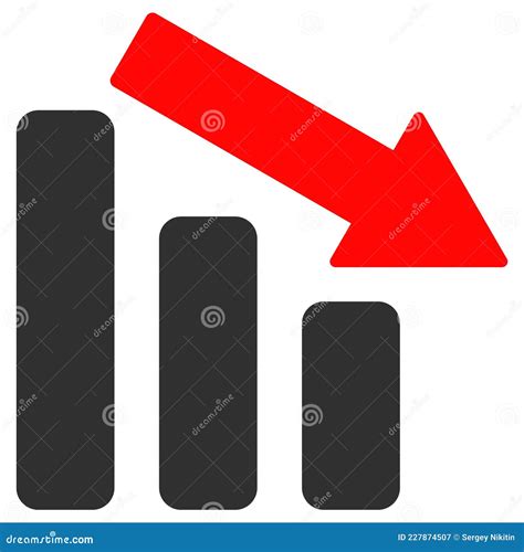 Down Trend Bar Chart Flat Icon Vector Stock Vector Illustration Of