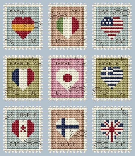 Postage Stamps Cross Stitch Pattern Code KS 077 Kate Spiridonova Buy