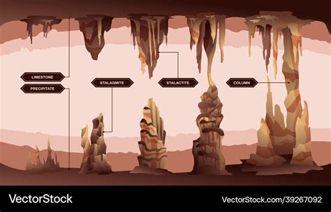 Stalactites And Stalagmites Infographics Vector Image