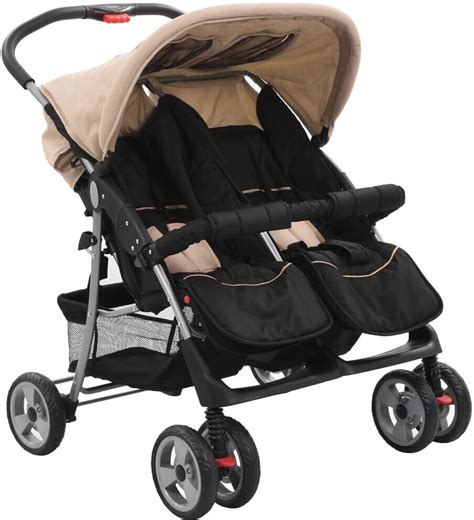 VidaXL Baby Carriage For Twins Beige And Black Ab 133 99