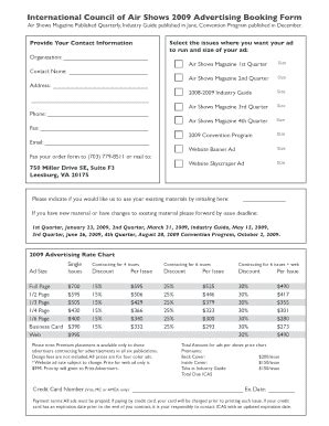 Fillable Online Airshows International Council Of Air Shows 2009