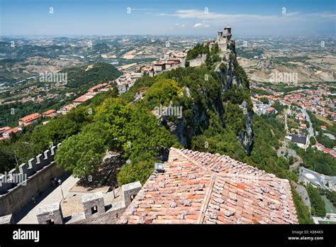 View Of Guaita Fortress Tower Aka Rocca Torre Guaita And Parts Of San