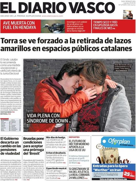 Portada El Diario Vasco Jueves De Marzo De