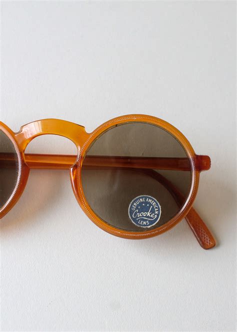 Vintage 1940s Orange Round Sunglasses Raleigh Vintage