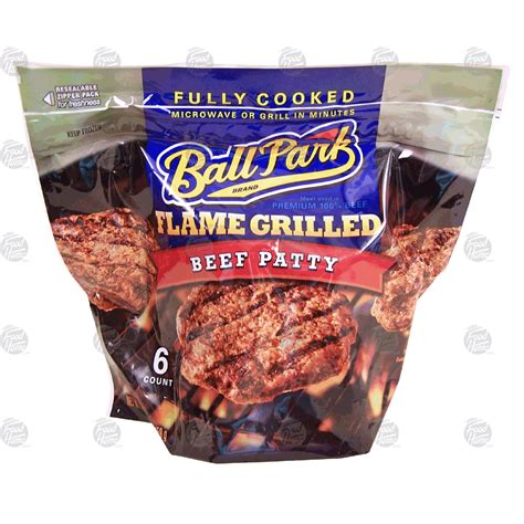 Ball Park Flame Grilled Fully Cooked Beef Patty 6 Count 162 Oz