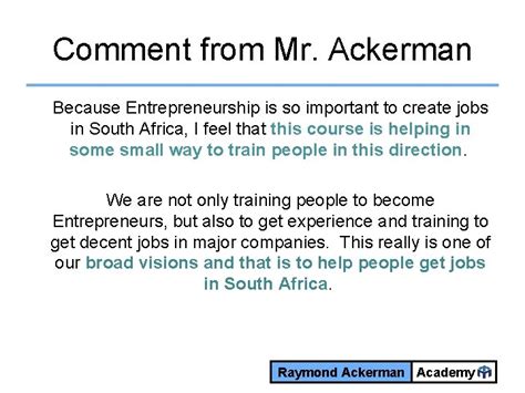 Introduction Raymond Ackerman Academy Background Uct Short Course