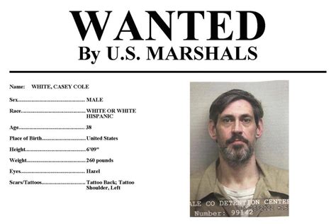 Marshals Reward For Info On Escaped Alabama Inmate Missing Officer