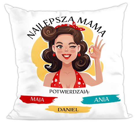 Poduszka Dla Mamy Najlepsza Mama Imiona Dzieci 9 PODUSZKI 40 X 40