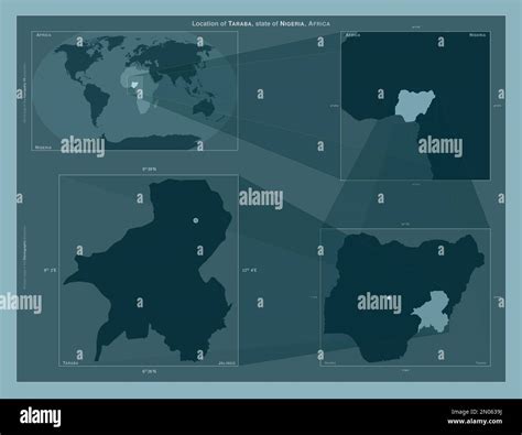 Taraba, state of Nigeria. Diagram showing the location of the region on ...