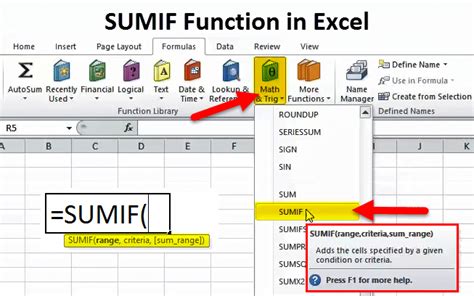 SUMIF in Excel (Formula, Examples) | Free Excel Template