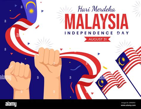 Ilustración vectorial del día de la independencia de Malasia el 31 de