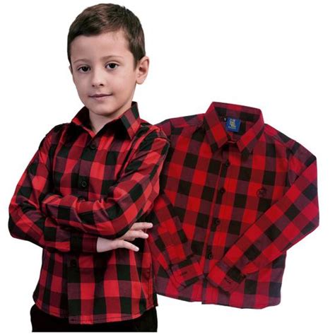 Camisa Xadrez Masculina Beb Menino Roupa Infantil Tam Ao