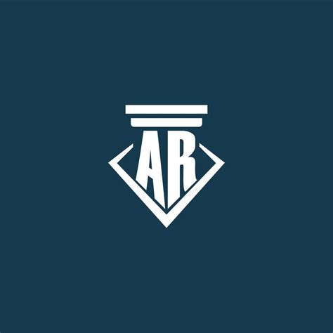 AR Initial Monogram Logo For Law Firm Lawyer Or Advocate With Pillar