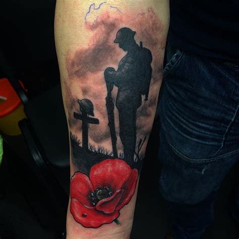 Rose And Poppy Tattoo Sleeve ~ Tattoo Forget Lest Tattoos Military Army ...