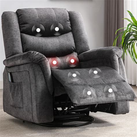 Winston Porter Recliner Chair With Heat And Massage 360 Degreeswivel Rocker Rocking Recliner