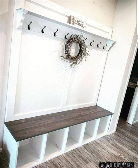 Rustic Farmhouse Entryway Hall Tree Mudroom Bench Coat Rack Shoe