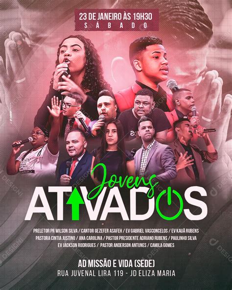 Social Media Jovens Ativados Igrejas Gospel Psd Editável [download