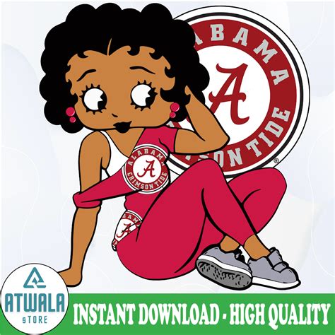 Betty Boop With Alabama Crimson Tide Png File Ncaa Png Sub Inspire