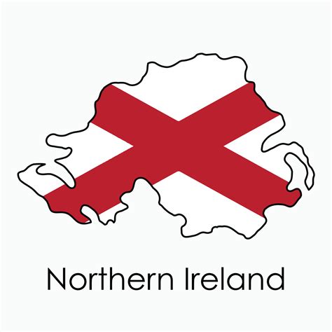 Outline drawing of Northern Ireland flag map. 42169866 Vector Art at