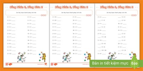 Bảng Nhân 2, Bảng Chia 2 (Hecho por educadores)