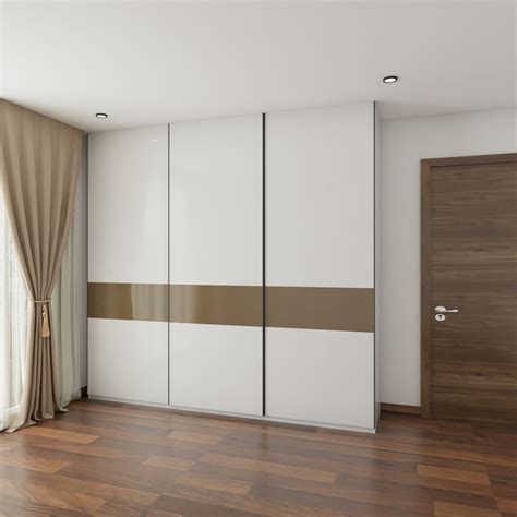 White And Brown 3 Door Sliding Wardrobe Design Livspace