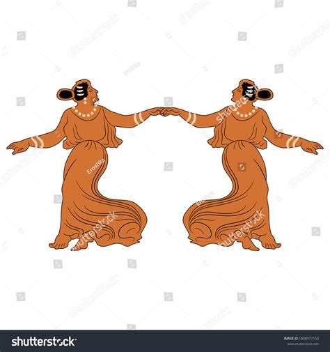 Symmetrical Decor Two Dancing Ancient Greek Stock Vector Royalty Free 1808977153 Shutterstock