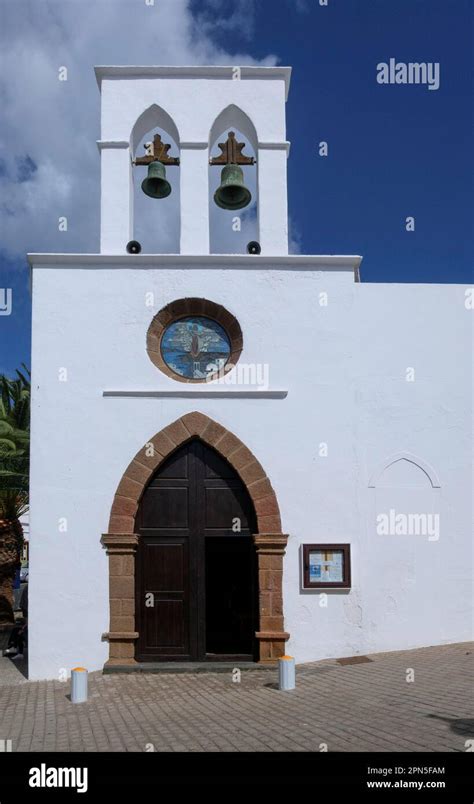 Church At The Fishing Harbour Puerto Del Carmen Lanzarote Canary