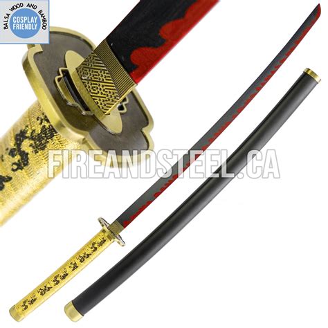 Yoriichi Sword Nichirin Katana Rouge Noir De Yoriichi Tsugikuni Bois