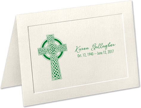 Personalized Sympathy Acknowledgement Cards Celtic Cross - Etsy