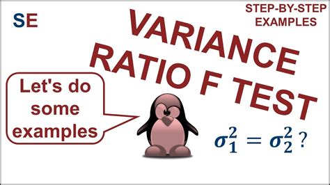 Variance Ratio F Test Step By Step Examples Youtube