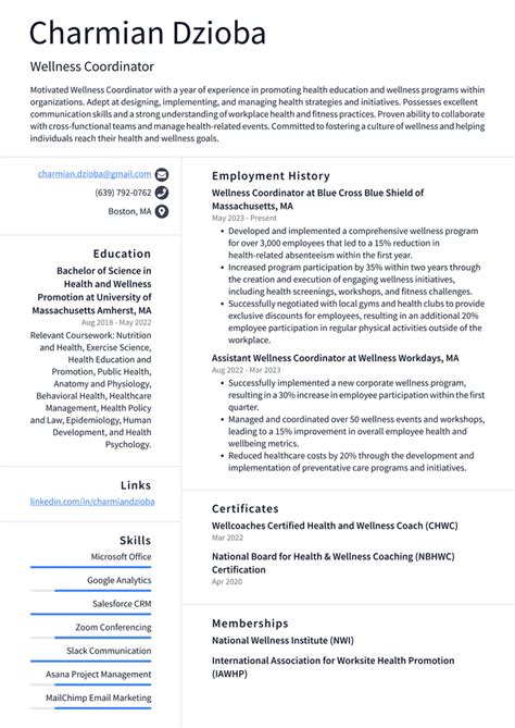 Starbucks Wellness Coordinator Resume Examples ResumeCat