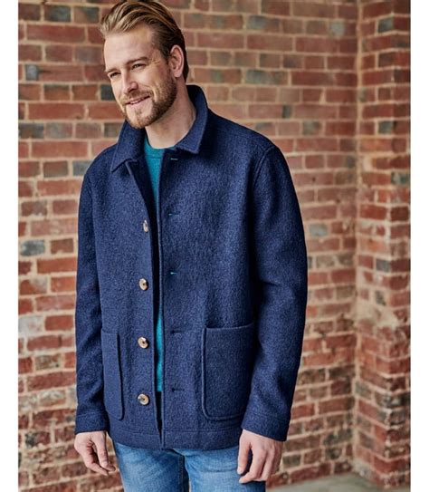 Navy Boiled Wool Worker Jacket Woolovers Us