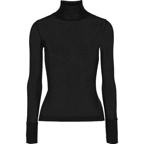 T By Alexander Wang Ribbed Wool Turtleneck Sweater Turtle Neck Black