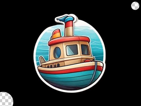 Premium PSD Boat Toy Cartoon Sticker Png Transparent