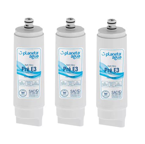 Total Filtros Kit 3 Refil Planeta Água E3 Pré Compatível C 3 Pré