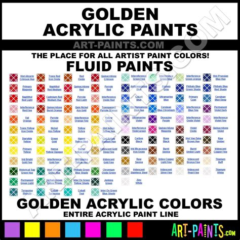 Golden Paints Color Chart