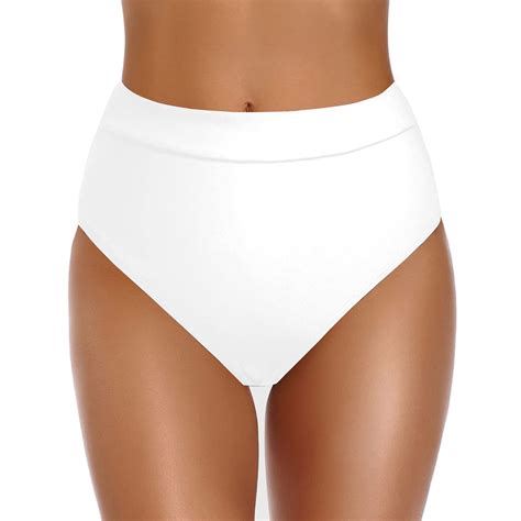 Cathalem Bikini Bottoms For Women Mid Rise Full Coverage Bathing Suit Swimsuit Basic Swim Briefs