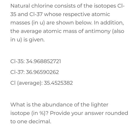 Solved Natural chlorine consists of the isotopes Cl 35 and | Chegg.com