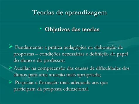 Teorias De Aprendizagem Ppt