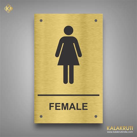 Female Toilet Sign Board Elevate Restroom Ambiance