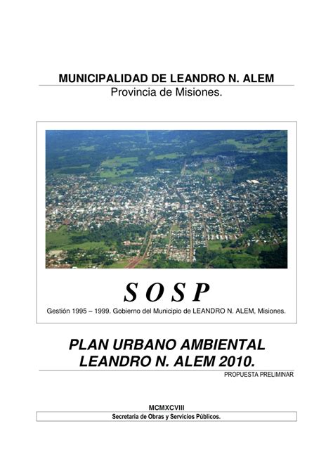 Pdf Plan Urbano Ambiental Leandro N Alem