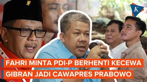 Fahri Hamzah Kekecewaan PDI P Harus Dihentikan YouTube