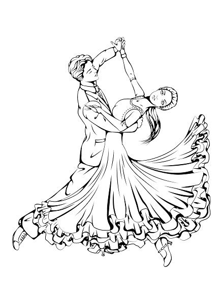 Ballroom Dancing Coloring Pages Sketch Coloring Page