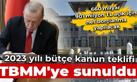 2023 yılı bütçe kanun teklifi TBMMye sunuldu jurnalci