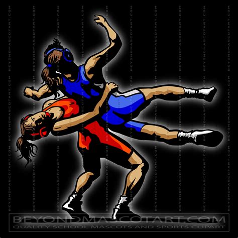 Girls Wrestling Silhouette | Vector Format | AI EPS JPG PNG