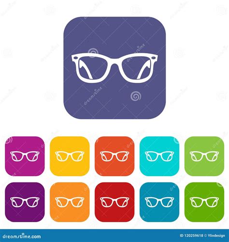 Eyeglasses Icons Set Stock Vector Illustration Of Eyesight 120259618