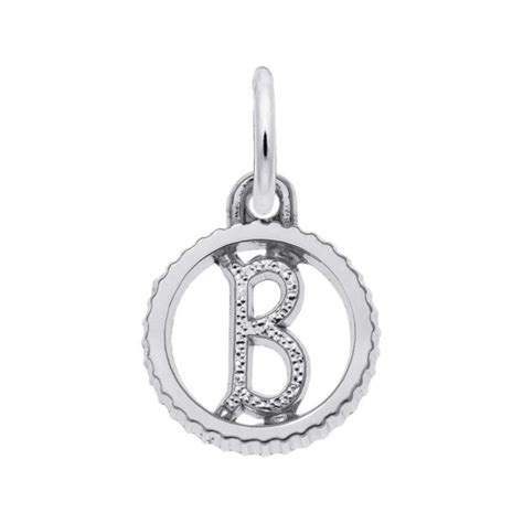 Sterling Silver Initial B Small Open Disc Flat Charm Reeds Jewelers