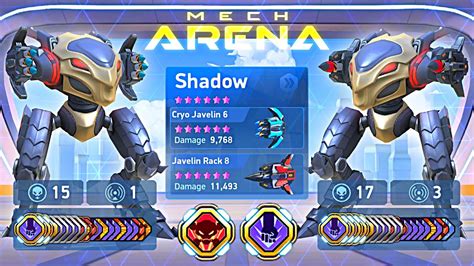 Shadow With Javelin Rack Cryo Javelin Mech Arena Robot Showdown